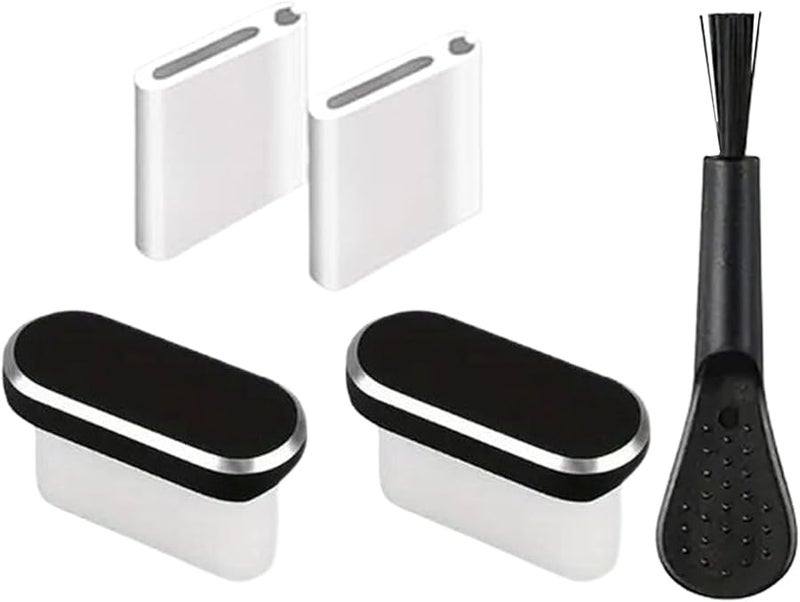 حامي منفذ USB-C الأسود مجموعة سدادات مقاومة للماء والغبار مع أداة تنظيف للهاتف والكمبيوتر اللوحي والكمبيوتر المحمول - Image 1